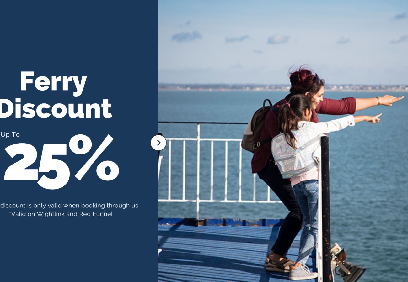 Book an Isle of Wight Holiday with us and get 25% off Ferry Travel