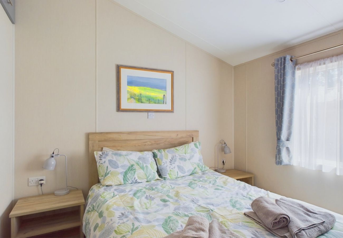 Holiday lodge Master bedroom with en-suite shower room